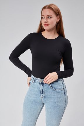 بادی مشکی زنانه یقه دوچرخه Maison La Femme - کد 863213454