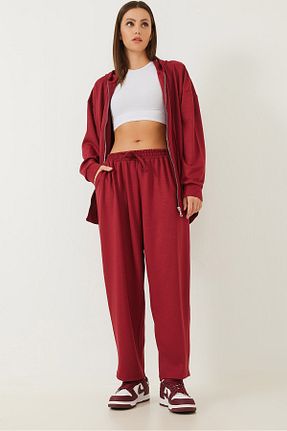 ست بالاتنه و پائین تنه زرشکی زنانه بافتنی Bianco Lucci - کد 864651646