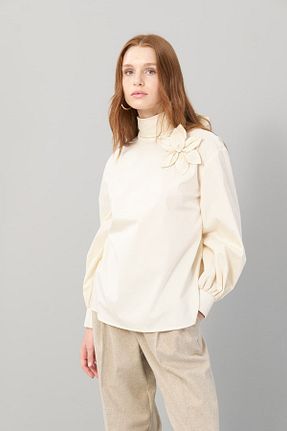 بلوز بژ زنانه گلدار Roman - کد 864649454