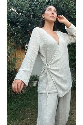 بلوز سفید زنانه ساده Tfifty - کد 864651621
