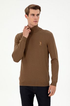 پلیور خاکی مردانه ساده U.S. Polo Assn. - کد 864667689
