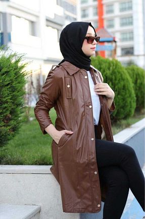 کاپشن قهوه ای زنانه رگولار modasura - کد 864671074