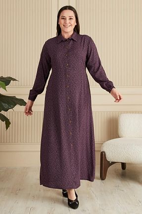 لباس سایز بزرگ بنفش زنانه پلی استر Ferace - کد 805689385