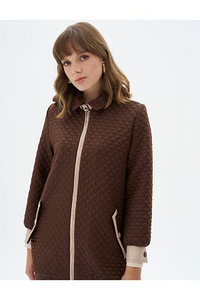 کت حجاب قهوه ای زنانه رگولار Kayra - کد 856187732