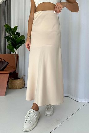 دامن بژ زنانه مخلوط پلی استر Mine Tan Butik - کد 866233443