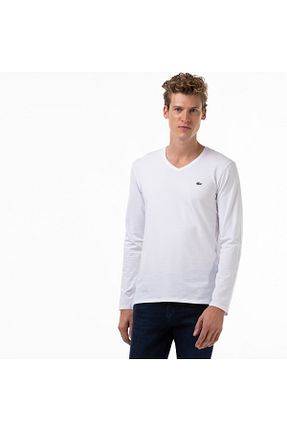سوئیشرت سفید مردانه ساده Lacoste - کد 31341231