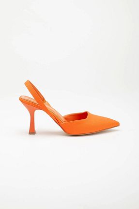 کفش پاشنه بلند کلاسیک نارنجی زنانه چرم مصنوعی MFT AYAKKABI - کد 727153828