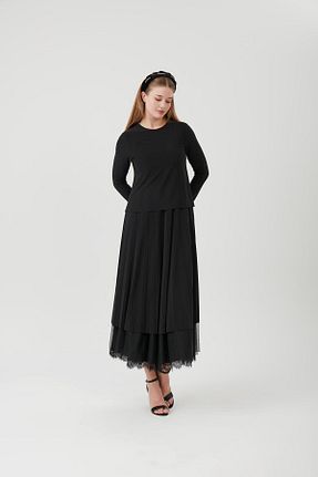 لباس مشکی زنانه بافتنی FİSTANBUL - کد 864691939