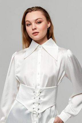 پیراهن سفید زنانه رگولار Appleline - کد 864706761