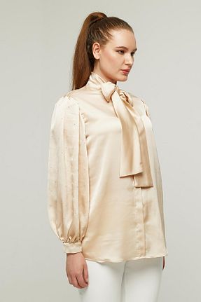 پیراهن بژ زنانه رگولار Appleline - کد 864706676