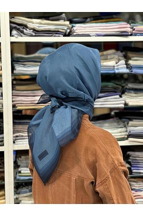 روسری سرمه ای پلی استر PİRAMİT - کد 864718269