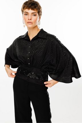 بلوز مشکی زنانه ساده Moda İlgi - کد 864737667