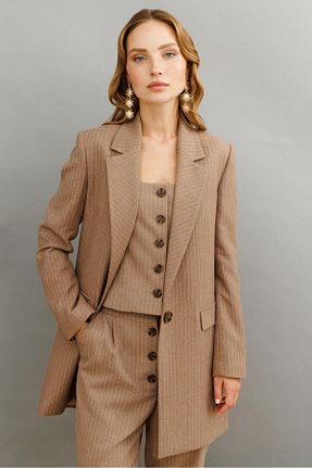 کت قهوه ای زنانه رگولار Moda İlgi - کد 775506179