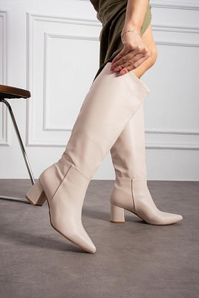 چکمه بژ زنانه پاشنه متوسط (5-9 سانتی متر) ShoeTek - کد 864740089