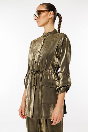 تونیک خاکی زنانه بافتنی Moda İlgi - کد 864739130