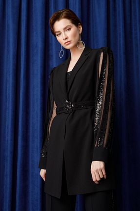 کت مشکی زنانه رگولار Moda İlgi - کد 675470045