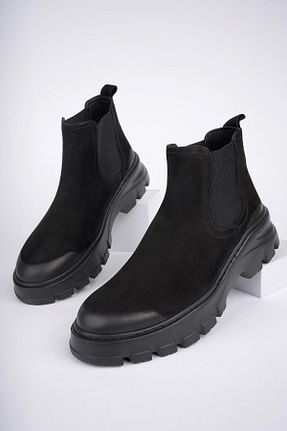 بوت / نیم بوت مشکی مردانه چرم خالص Muggo - کد 862142261