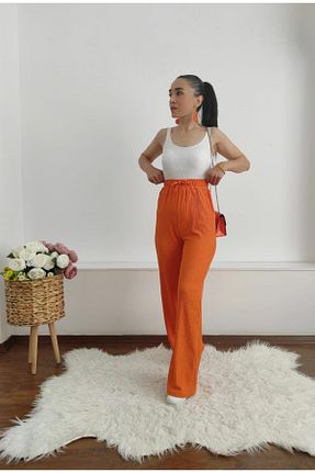 شلوار نارنجی زنانه بافتنی Altı Üstü Butik - کد 864742314