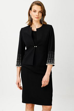لباس مشکی زنانه بافتنی Moda İlgi - کد 808167877