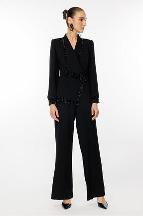 سرهمی مشکی زنانه آستین استاندارد Moda İlgi - کد 864739203