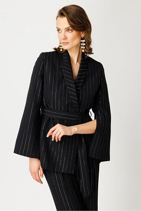 کت مشکی زنانه رگولار Moda İlgi - کد 843412375