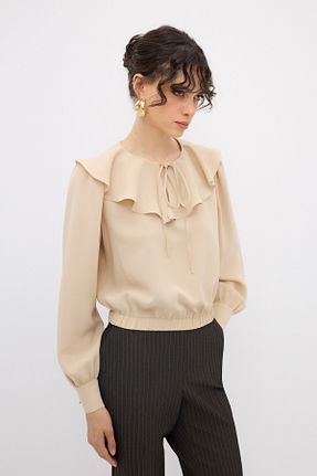 بلوز بژ زنانه ساده adL - کد 859179082