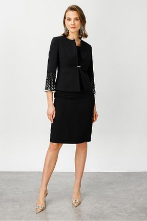 لباس مشکی زنانه بافتنی Moda İlgi - کد 808167877