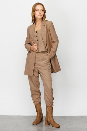 کت قهوه ای زنانه رگولار Moda İlgi - کد 775506179