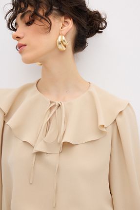 بلوز بژ زنانه ساده adL - کد 859179082