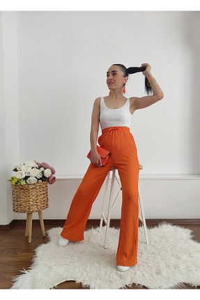 شلوار نارنجی زنانه بافتنی Altı Üstü Butik - کد 864742314