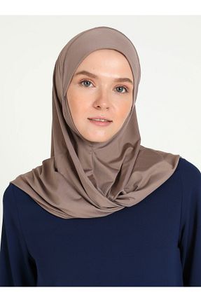 روسری قهوه ای ساده Ecardin - کد 864752867