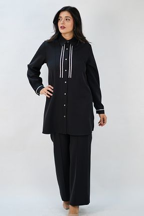 ست بالاتنه و پائین تنه مشکی زنانه بافتنی Türker - کد 864758038