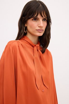 بلوز قهوه ای زنانه ساده adL - کد 859179090