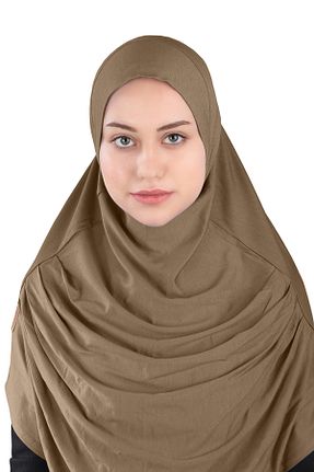 روسری قهوه ای پلی استر Ecardin - کد 864752690