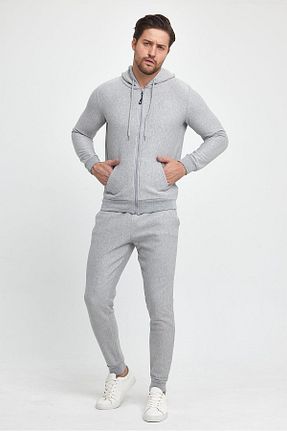 ست گرمکن طوسی مردانه پنبه پلی استر yakamor - کد 864757891