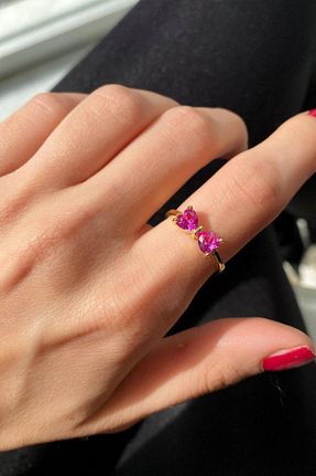 انگشتر نقره طلائی زنانه زیرکن Spossy Silver Jewelry - کد 864983873