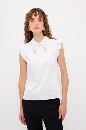 پیراهن سفید زنانه Fitted adL - کد 859228302