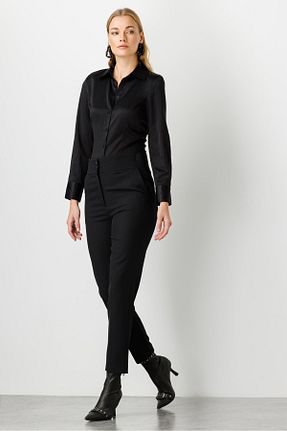 شلوار مشکی زنانه پلی استر Moda İlgi - کد 786015383
