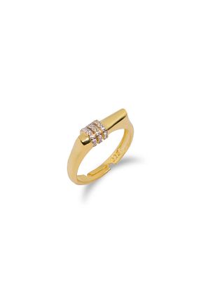 انگشتر نقره طلائی زنانه زیرکن Spossy Silver Jewelry - کد 864977339