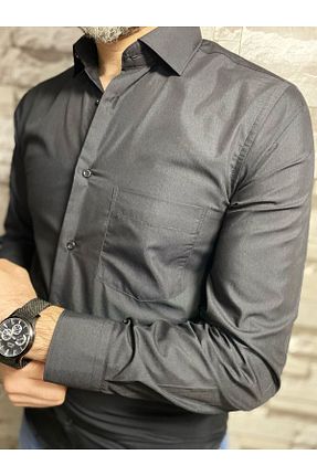 پیراهن مشکی مردانه اورسایز BENESSE - کد 333686287