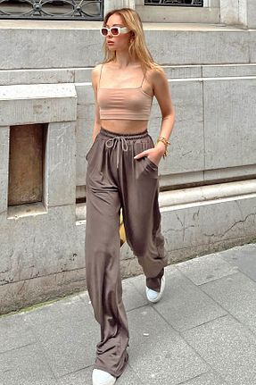 شلوار کرمگن قهوه ای زنانه Relaxed Swist - کد 684081746
