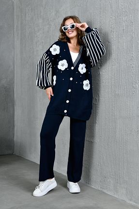 ست بالاتنه و پائین تنه سرمه ای زنانه تریکو Miss Allos - کد 864772797