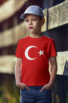 تیشرت قرمز بچه گانه رگولار e-çocuk - کد 864909396