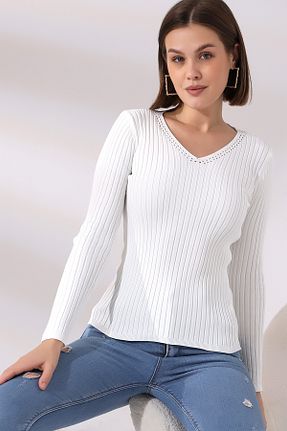 بلوز سفید زنانه ساده Devinka - کد 786399840