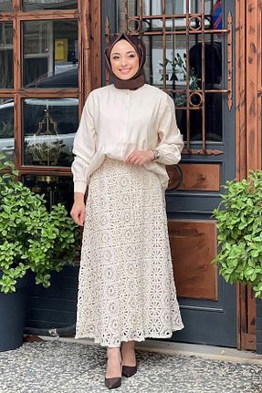 ست بالاتنه و پائین تنه حجاب بژ زنانه رگولار Invee - کد 863511784