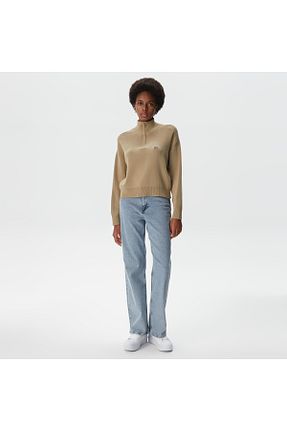پلیور بژ زنانه ساده Lacoste - کد 777679454