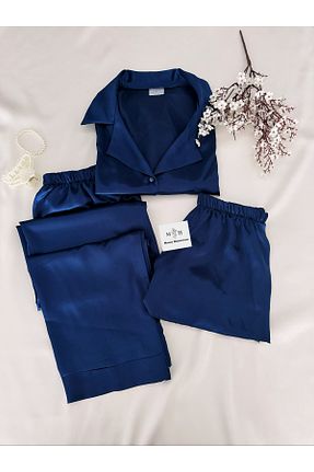 ست لباس راحتی سرمه ای زنانه ساده MH Moony Homewears - کد 863646603