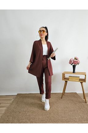 کیمونو و کافتان قهوه ای زنانه لیکرا Altı Üstü Butik - کد 863623991