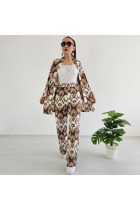 کیمونو و کافتان قهوه ای زنانه لیکرا Altı Üstü Butik - کد 863635092