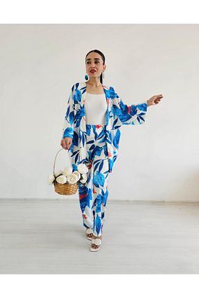 کیمونو و کافتان آبی زنانه لیکرا Altı Üstü Butik - کد 863626703